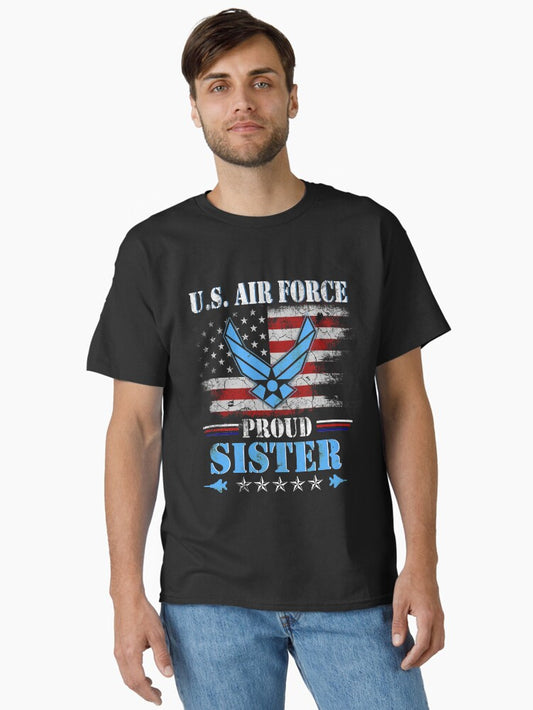 U.S. Air Force Proud Sister USA Flag Vintage Classic T-Shirt