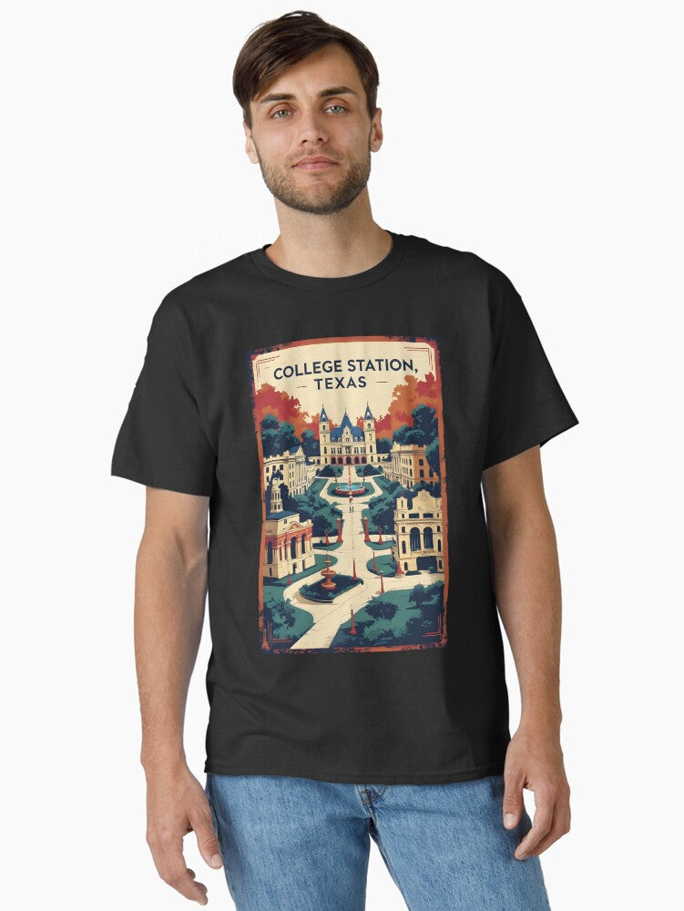 College Station Texas USA Vintage Travel Tourism Classic T-Shirt