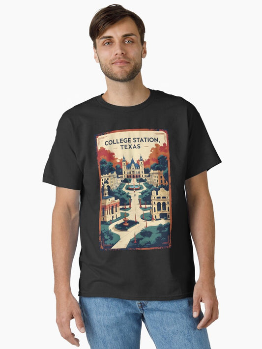 College Station Texas USA Vintage Travel Tourism Classic T-Shirt