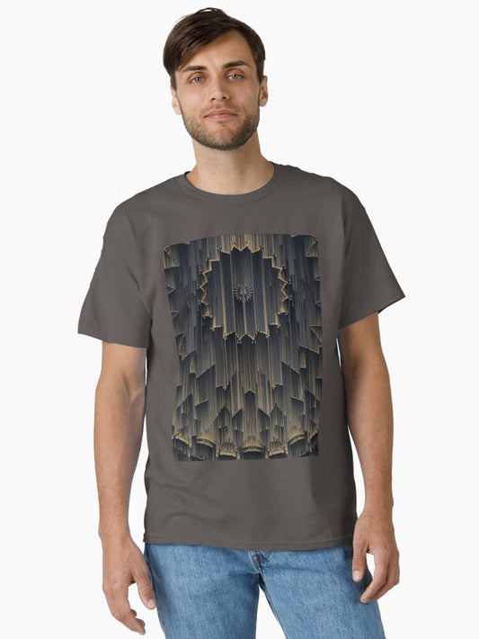 Black, Brown and Gold Motif Pattern Classic T-Shirt