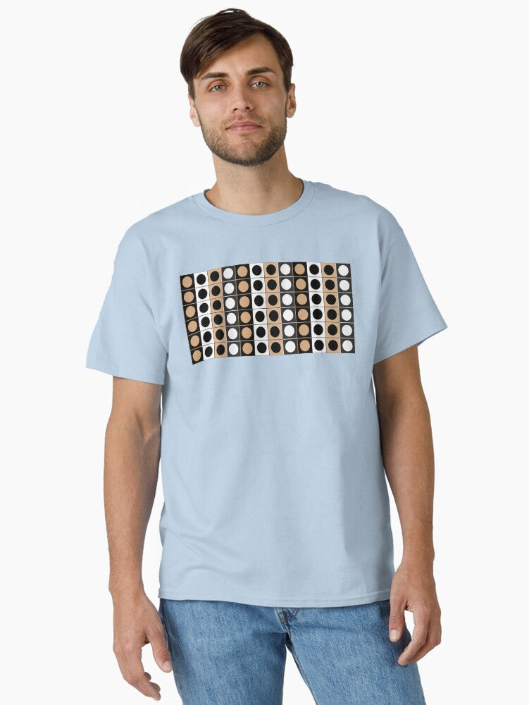 Black White And Beige Dots Pattern Classic T-Shirt
