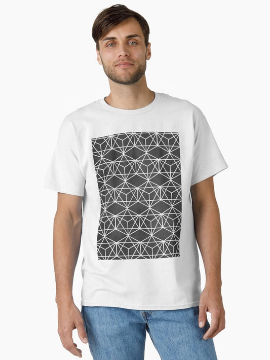 Black and White Geometric Pattern Classic T-Shirt