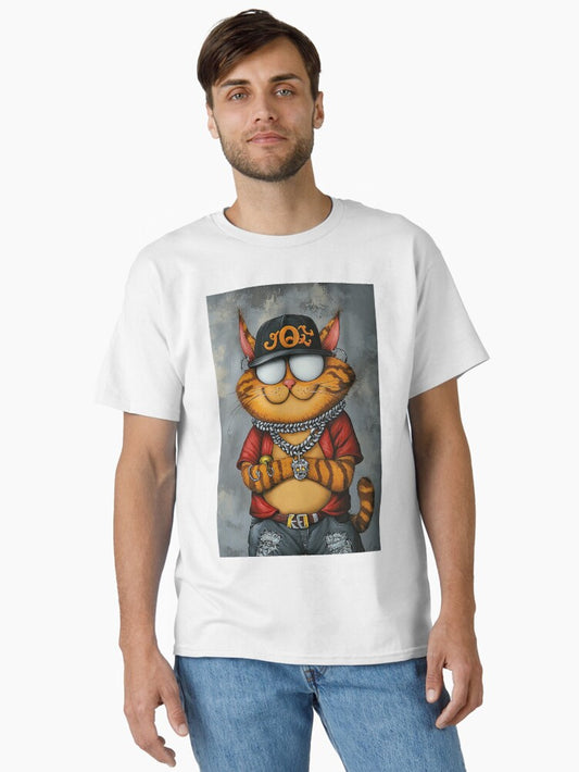 Stylish Cat with Cool Sunglasses and Hoodie Classic T-Shirt