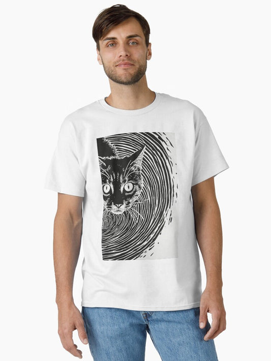 Black Cat by the Spiral: Abstract Expression Classic T-Shirt Style011