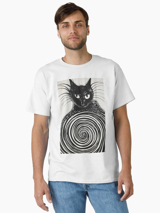 Black Cat by the Spiral: Abstract Expression Classic T-Shirt Style006