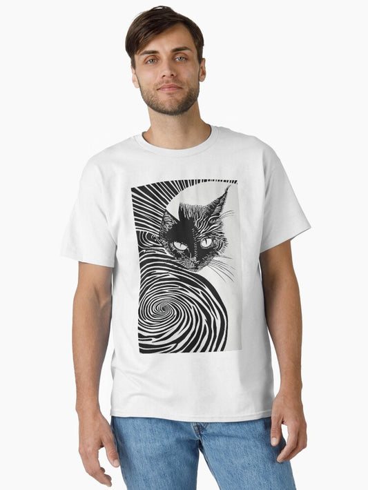 Black Cat by the Spiral: Abstract Expression Classic T-Shirt Style004