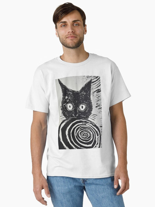 Black Cat by the Spiral: Abstract Expression Classic T-Shirt Style013