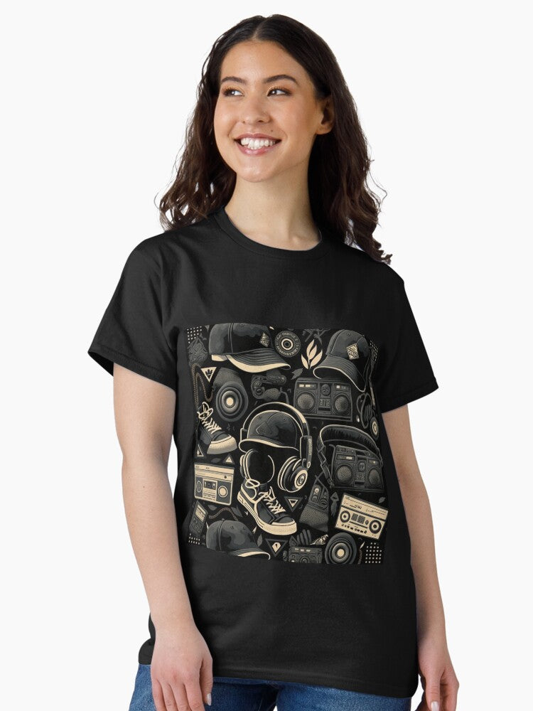 Black History Month Classic HipHop Pattern Classic T-Shirt