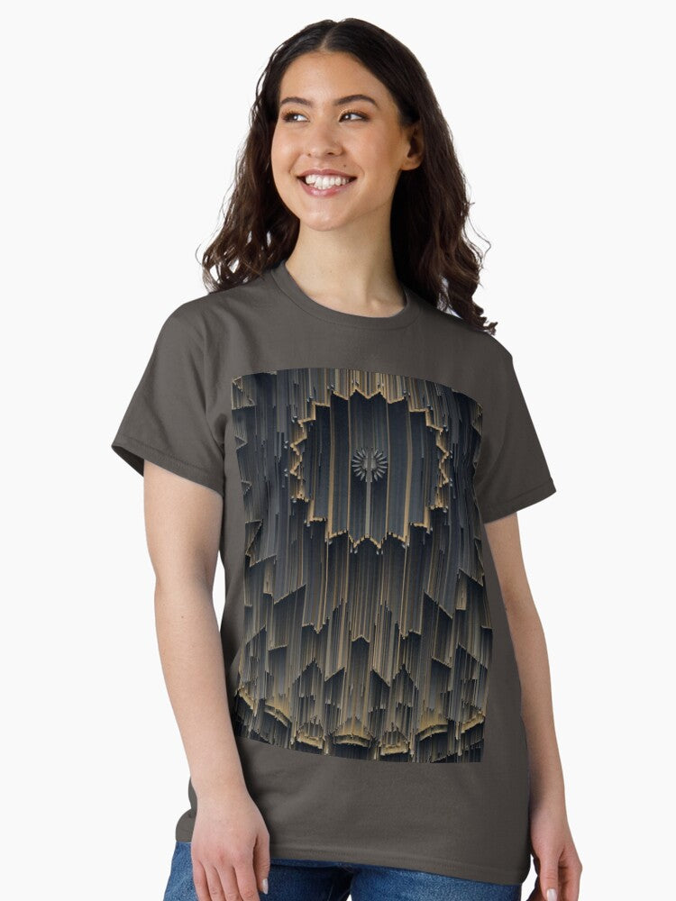 Black, Brown and Gold Motif Pattern Classic T-Shirt