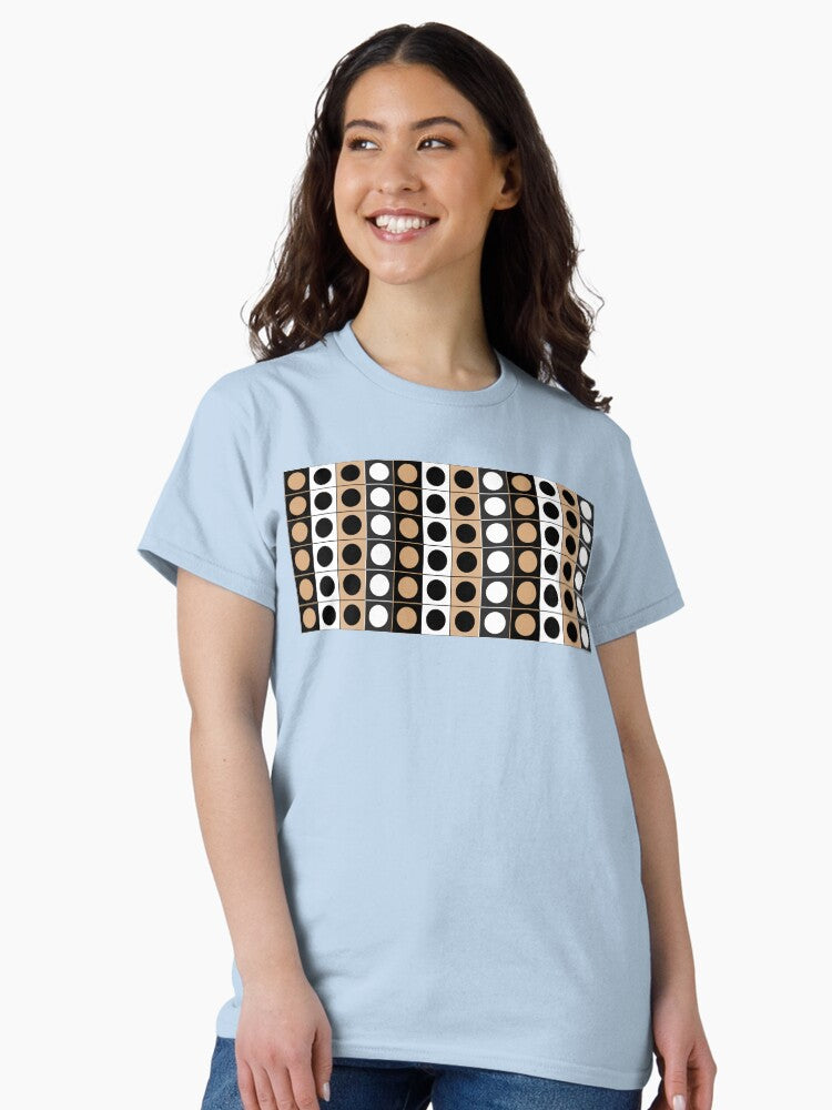 Black White And Beige Dots Pattern Classic T-Shirt
