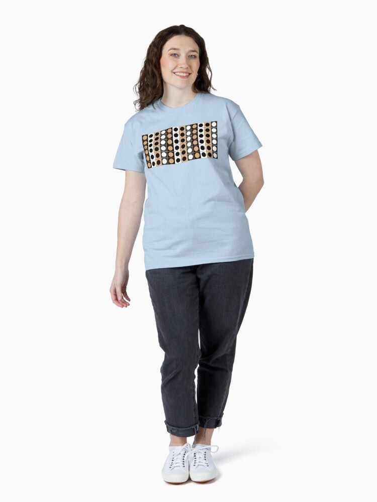 Black White And Beige Dots Pattern Classic T-Shirt