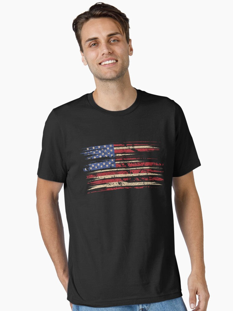 Vintage American Flag Distressed Style Essential T-Shirt