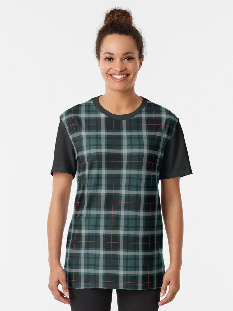 Blue And Black Tartan Plaid Graphic T-Shirt