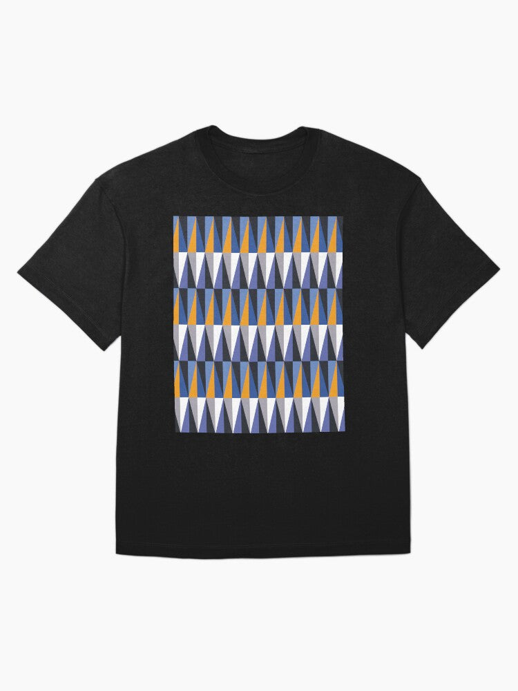 Harlequin Diamonds Blue Black Orange Grey Oversized T-Shirt