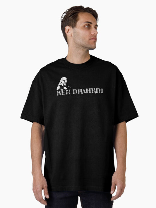 Ben Drankin vintage 4th of July drinking Benjamin pun gift Oversized T-Shirt