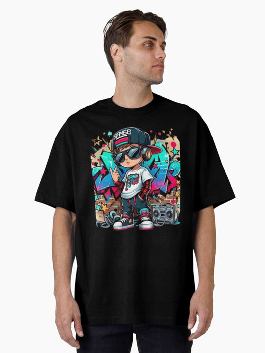 Victor Hip Pop Boy design..... elements like oversized hoodies, snapback caps, and sneakers, making him a true icon of the genre...... Oversized T-Shirt