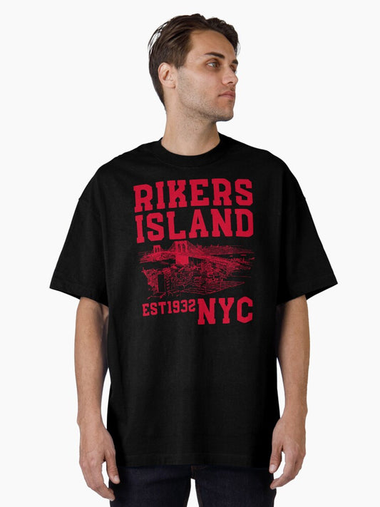 Rikers Island NYC – Vintage Urban Grit Oversized T-Shirt Style001