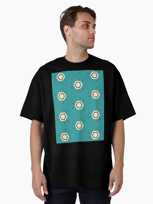 Vintage Virus - Abstract Geometric Seamless Pattern Oversized T-Shirt
