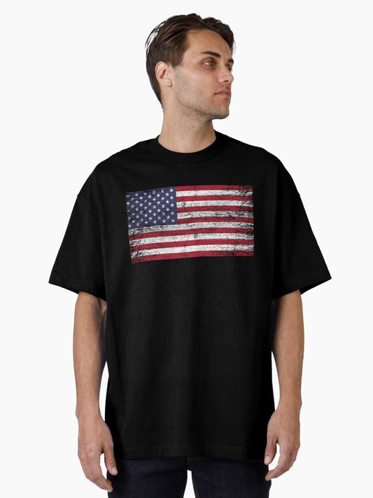 American flag - Vintage USA flag Oversized T-Shirt
