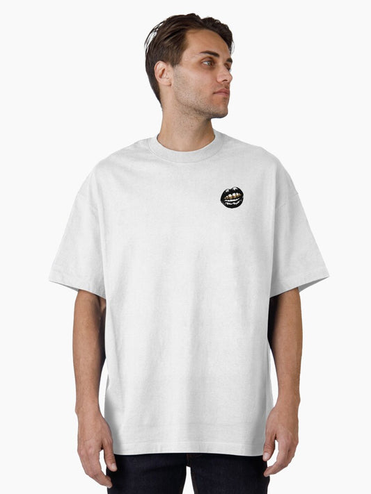 Black Lipstick, Gold Grillz Oversized T-Shirt