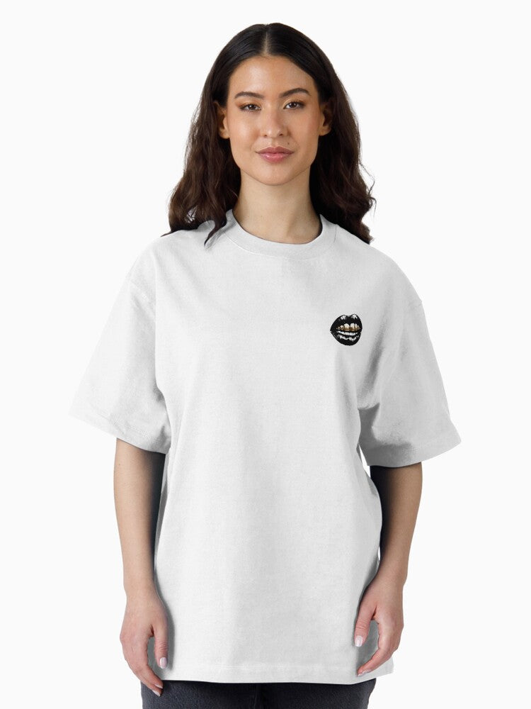 Black Lipstick, Gold Grillz Oversized T-Shirt