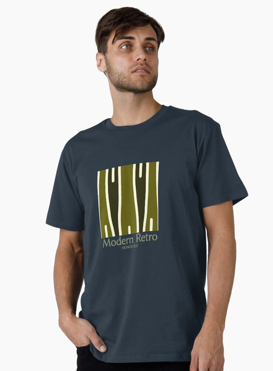 Black and Green Modern Retro Premium T-Shirt