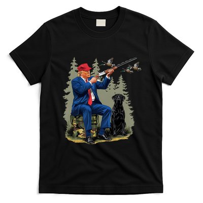 Trump Duck Hunting Donald Trump Old School Camouflage T-Shirt