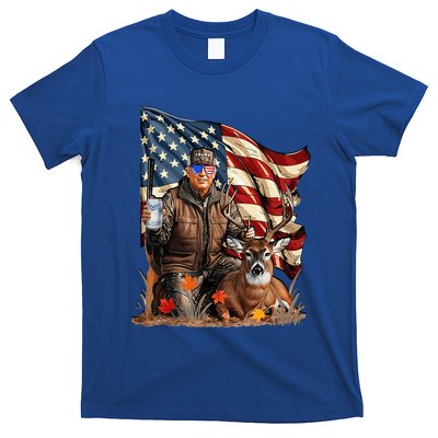 Trump Hunting Deer Funny Beer Drinking Beer Hunting T-Shirt